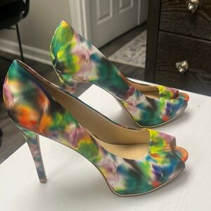 Guess Multicolor Peep-Toe Heels